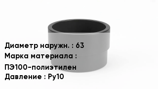 Втулка полиэтиленовая 63 ПЭ100-полиэтилен Ру10